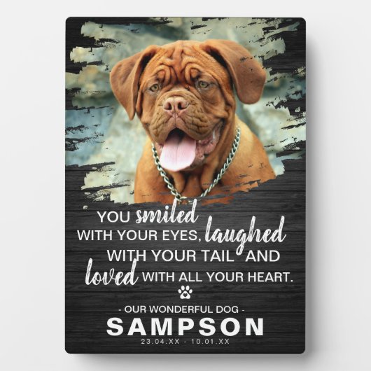 現代のダークウッドペットメモリアル | 写真の思い出 フォトプラーク (正面)