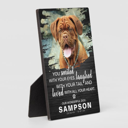 現代のダークウッドペットメモリアル | 写真の思い出 フォトプラーク (側面)