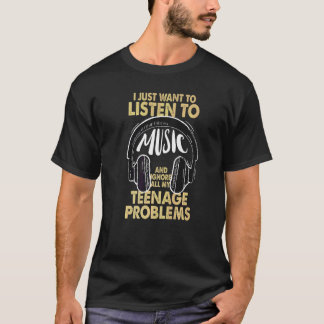 現代のティーンエイジャー 音楽を聴く子供たちの成長 Tシャツ