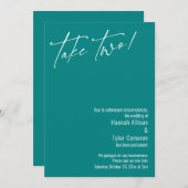 現代のテイクツー！ テール 延期結婚カード 招待状 (正面/裏面)