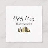 現代のデザインコンサルタント QRコード モダン スクエア名刺 (正面)