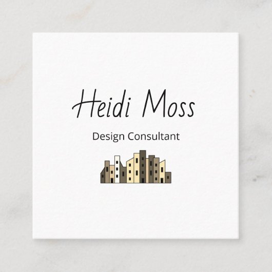 現代のデザインコンサルタント QRコード モダン スクエア名刺 (正面)