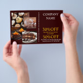 現代のデザートケーキ カップケーキ バーガー ベーカリー チラシ (ハンドル)