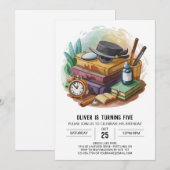 現代のデジタル探偵の誕生日 招待状 (正面/裏面)