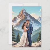 現代のハッピーエンドの駆け落ち式の受付案内 招待状 (正面)