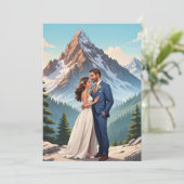 現代のハッピーエンドの駆け落ち式の受付案内 招待状 (スタンド正面)