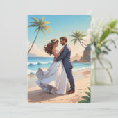 現代のハッピーエンドの駆け落ち式の受付案内 招待状 (スタンド正面)