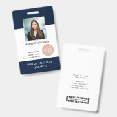 現代のビジネス ロゴと従業員写真 ID バッジ (正面＆裏面)