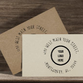 現代のビジネス ロゴ 手書きの差出人住所 セルフインキングスタンプ