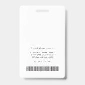 現代のビジネス ロゴ QR コード 看護師 写真 ID バッジ (裏面)