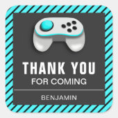 現代のビデオゲームの誕生日パーティーの景品ステッカー スクエアシール (正面)