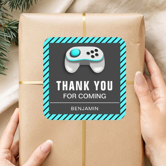 現代のビデオゲームの誕生日パーティーの景品ステッカー スクエアシール