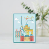 現代のフランス パリ、愛してる エッフェル塔 旅行 ポストカード (スタンド正面)