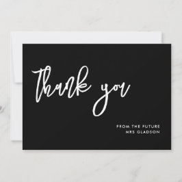 現代のブラックウェディングシャワーの感謝カード 招待状