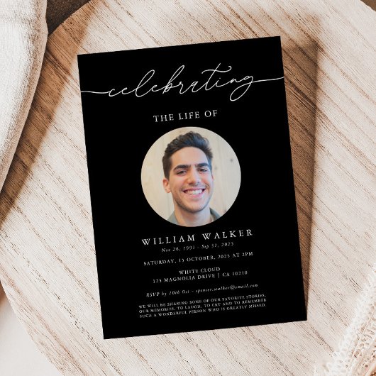 現代のブラックフォト　人生を称える 招待状