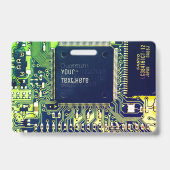 現代のプリント基板デザインに名前を追加 Geeky バッジ (裏面)