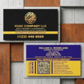 現代のプロフェッショナルエアコン・HVAC会社ロゴ＆ライセンス 名刺