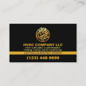 現代のプロフェッショナルエアコン・HVAC会社ロゴ＆ライセンス 名刺 (正面)