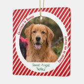 現代のペットメモリアルクリスマスプレゼント 犬の写真 セラミックオーナメント (左)