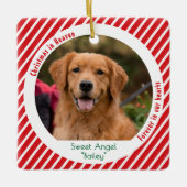 現代のペットメモリアルクリスマスプレゼント 犬の写真 セラミックオーナメント (正面)