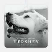 現代のペットメモリアルフォトクリスマス メタルオーナメント (正面)