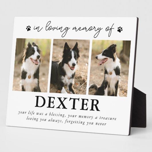 現代のペットロス追悼写真プレート フォトプラーク (側面)