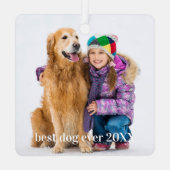 現代のペット写真パーソナライズド・ウィムジカル・ドッグ・ラバー メタルオーナメント (裏面)