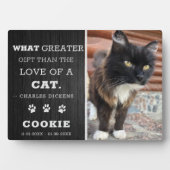 現代のペット猫メモリアルフォト ダークウッド キープセイク フォトプラーク (正面)