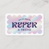 現代のホログラフィックレトロロゴは友人を参照 紹介カード (正面)