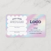 現代のホログラフィックレトロロゴは友人を参照 紹介カード (裏面)