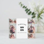 現代のマルチフォトカスタムファミリーイヤー ポストカード (スタンド正面)