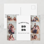 現代のマルチフォトカスタムファミリーイヤー ポストカード (正面/裏面)