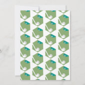 現代のミニゴルフボールコートの誕生日パーティー 招待状 (裏面)