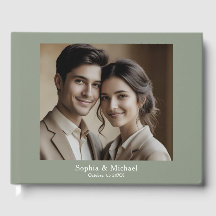 現代のミニマルな写真 ウェディング ゲストブック テンプレート