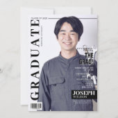 現代のメカニックエンジニアの雑誌写真卒業 招待状 (正面)