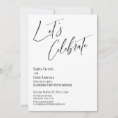 現代のモノクロの受付を祝おう 招待状 (正面)