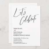 現代のモノクロの受付を祝おう 招待状 (正面/裏面)