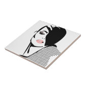 現代のモノクロの女性の肖像　ミニマリスト タイル (側面)