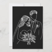 現代のモノクロオーバーレイ結婚式イメージ202 招待状 (裏面)