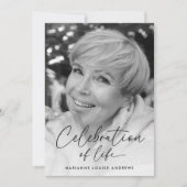 現代のモノクロ　人生のお祝い　追悼式 招待状 (正面)