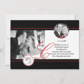 現代のモノグラム結婚発表 案内状 (正面)