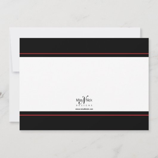 現代のモノグラム結婚発表 案内状 (裏面)