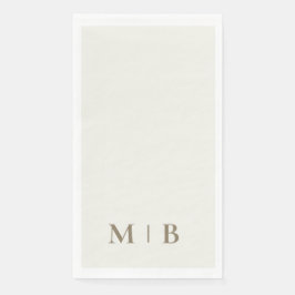 現代のモノグラム　クリームゴールドのテキスト　ウェディング