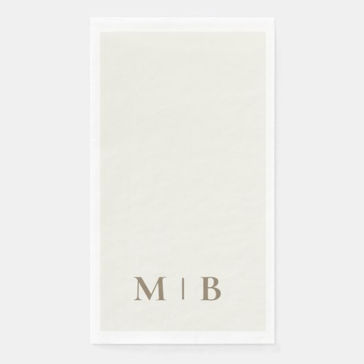 現代のモノグラム　クリームゴールドのテキスト　ウェディング (正面)