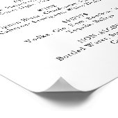 現代のユーカリ結婚式ドリンクメニュー看板 ポスター (角)