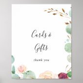 現代のユーカリ カードとギフト サイン (正面)