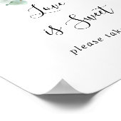 現代のユーカリ フラワー ラブ イズ スウィート サイン (角)