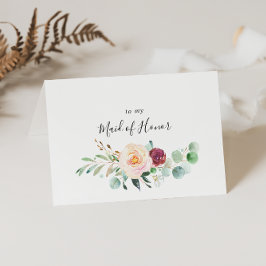 現代のユーカリ ブライダルパーティー 感謝の気持ち サンキューカード