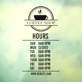 現代のレストランまたはショップの営業時間 ウィンドウサイン (シート3)