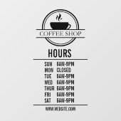 現代のレストランまたはショップの営業時間 ウィンドウサイン (シート)